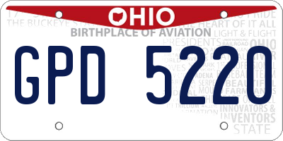 OH license plate GPD5220