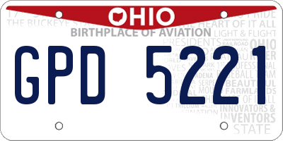 OH license plate GPD5221