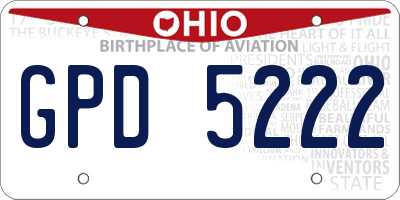 OH license plate GPD5222