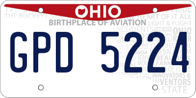 OH license plate GPD5224