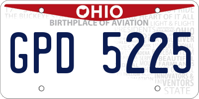 OH license plate GPD5225