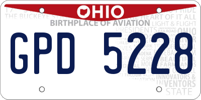 OH license plate GPD5228