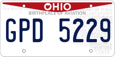 OH license plate GPD5229