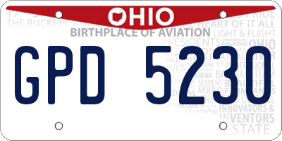 OH license plate GPD5230
