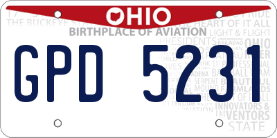 OH license plate GPD5231