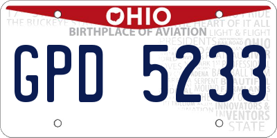 OH license plate GPD5233