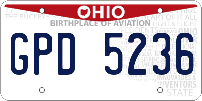 OH license plate GPD5236