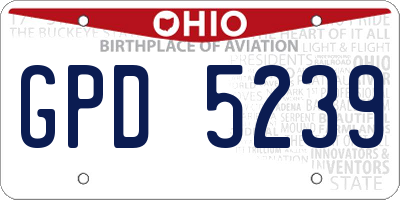 OH license plate GPD5239
