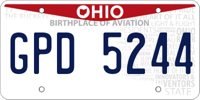 OH license plate GPD5244