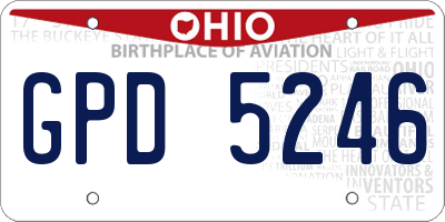 OH license plate GPD5246