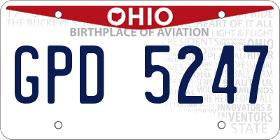 OH license plate GPD5247