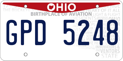 OH license plate GPD5248