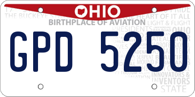 OH license plate GPD5250