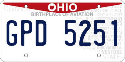 OH license plate GPD5251