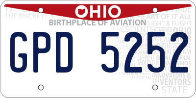 OH license plate GPD5252