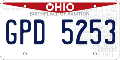 OH license plate GPD5253