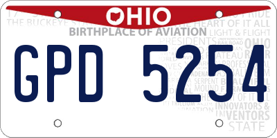 OH license plate GPD5254