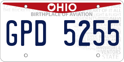 OH license plate GPD5255