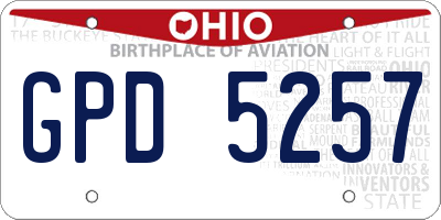 OH license plate GPD5257
