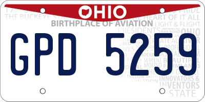 OH license plate GPD5259