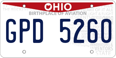 OH license plate GPD5260
