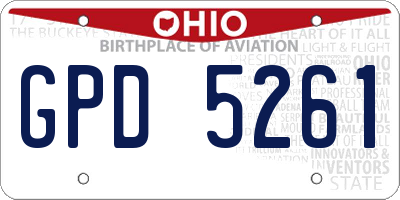OH license plate GPD5261