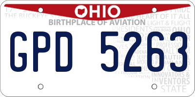 OH license plate GPD5263