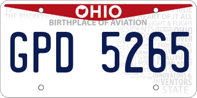 OH license plate GPD5265