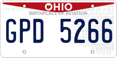 OH license plate GPD5266