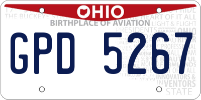 OH license plate GPD5267
