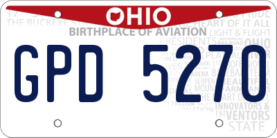 OH license plate GPD5270
