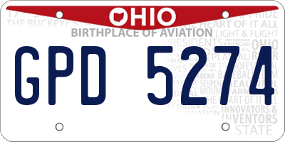 OH license plate GPD5274