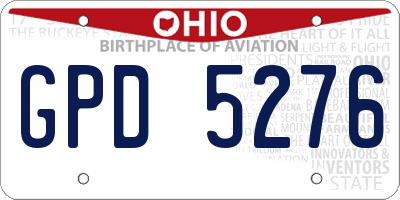 OH license plate GPD5276