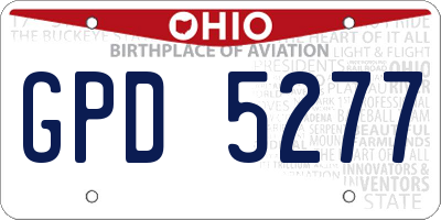 OH license plate GPD5277