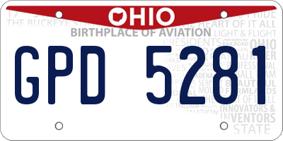 OH license plate GPD5281