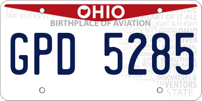 OH license plate GPD5285