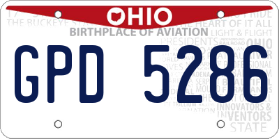 OH license plate GPD5286