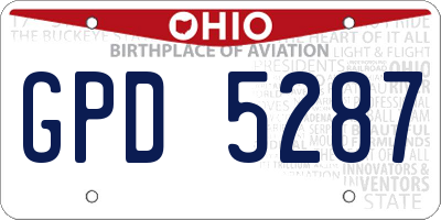 OH license plate GPD5287