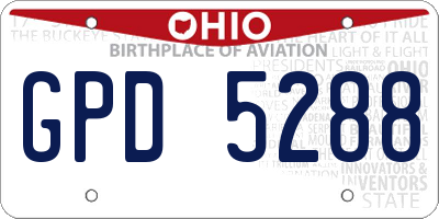 OH license plate GPD5288