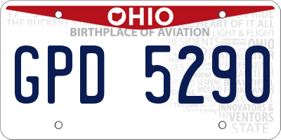 OH license plate GPD5290