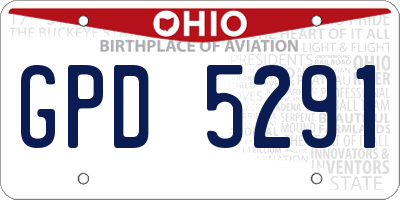 OH license plate GPD5291