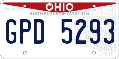 OH license plate GPD5293
