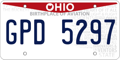 OH license plate GPD5297