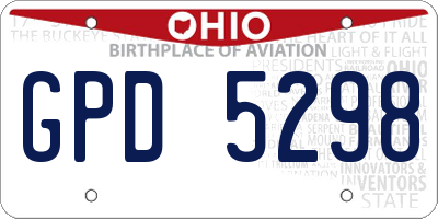 OH license plate GPD5298