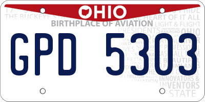 OH license plate GPD5303