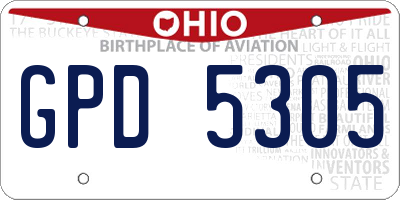 OH license plate GPD5305