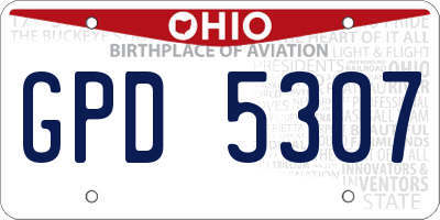 OH license plate GPD5307