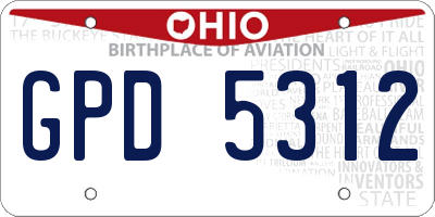 OH license plate GPD5312