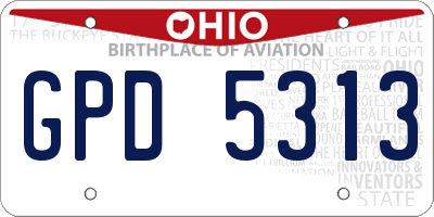 OH license plate GPD5313