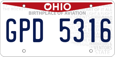 OH license plate GPD5316